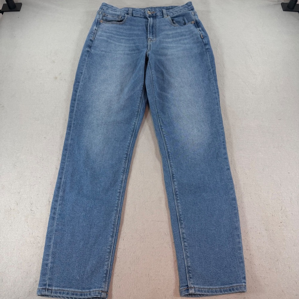 American Eagle Curvy Mom Jeans Womens 10 Long High Rise Medium Wash